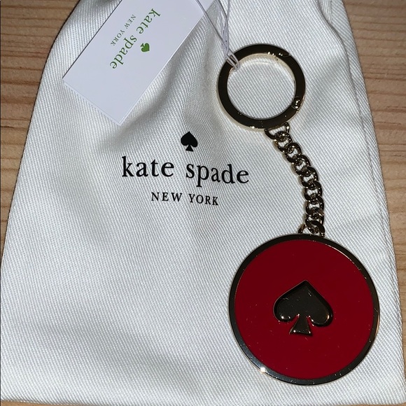 kate spade Accessories - Kate Spade Red Enamel & Gold Keychain